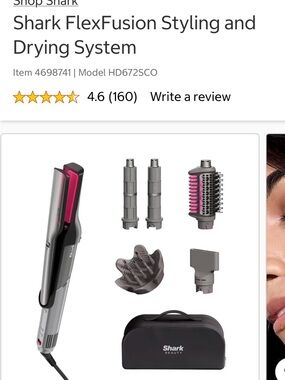 Shark FlexFusion Styling and Drying System - Gray with Pink Accents